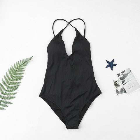 Image of Solid One Piece Bathing Suit - Itopfox