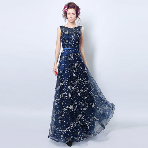 Image of Starry Maxi Chiffon Dress - Itopfox