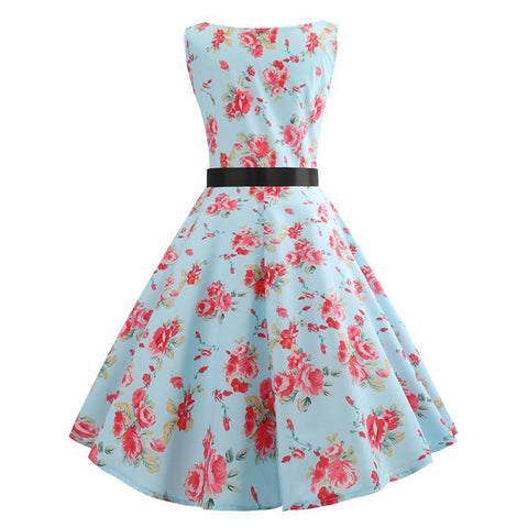 Image of Bowknot Ribbon 50s Tea Party Dress - Itopfox