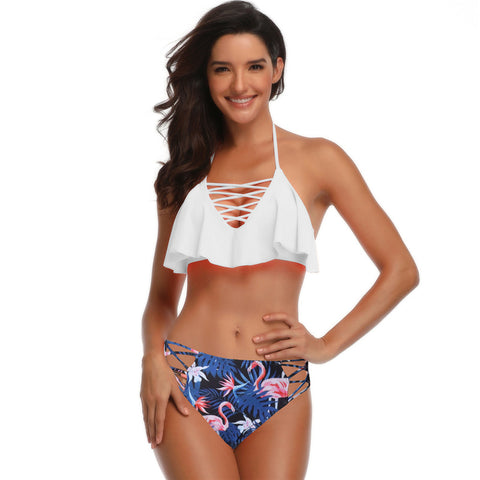 Image of Layered Halter Two Pieces Swimwear - Itopfox