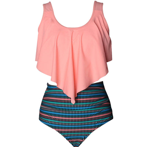 Image of Ruffle Layered High Waist Swimwear - Itopfox