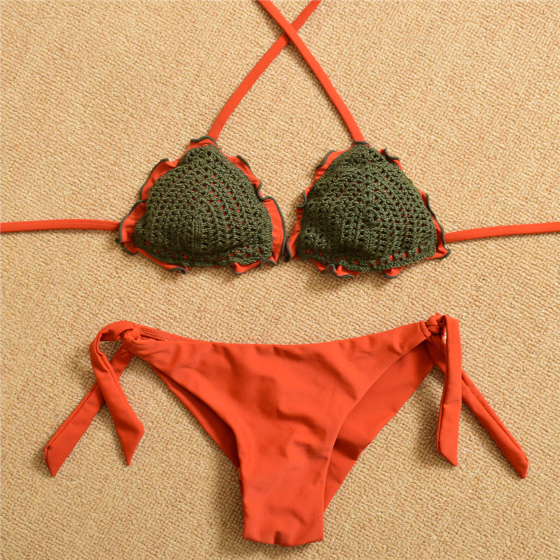 Knit Two Pieces Bikini Set - Itopfox
