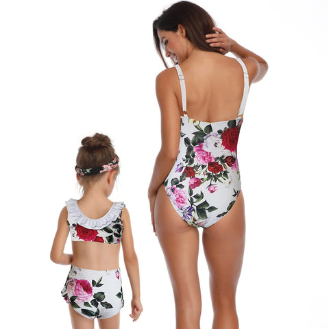 Floral One Piece Bathing Suit - Itopfox