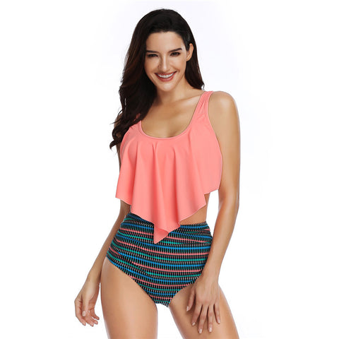 Image of Ruffle Layered High Waist Swimwear - Itopfox