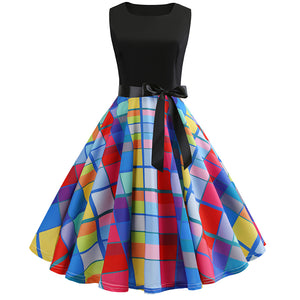 Sleeveless Vintage Classic Tea Party Dress - Itopfox