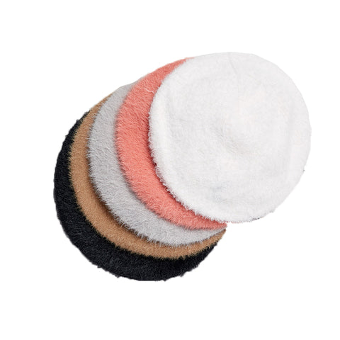 Image of Faux Mink Beret Hat - Itopfox