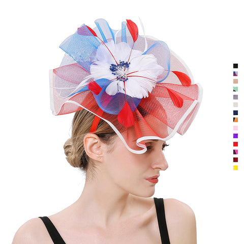 Image of Flax Net Face Veil Fascinator Hat - Itopfox