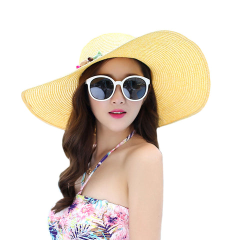 Image of Pearl Wide Brim Floppy Beach Sunhat - Itopfox