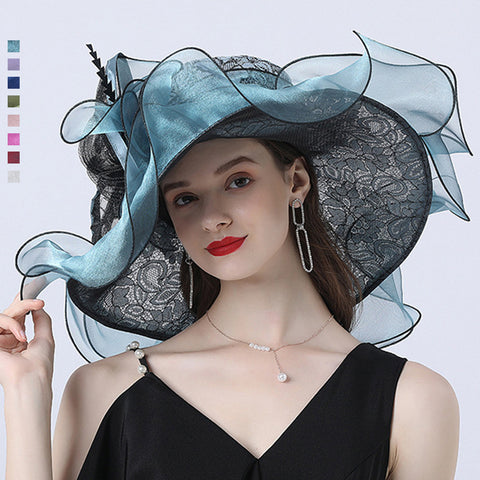 Image of Floral Brim Kentucky Derby Hat For Women