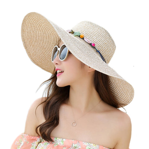 Image of Pearl Wide Brim Floppy Beach Sunhat - Itopfox