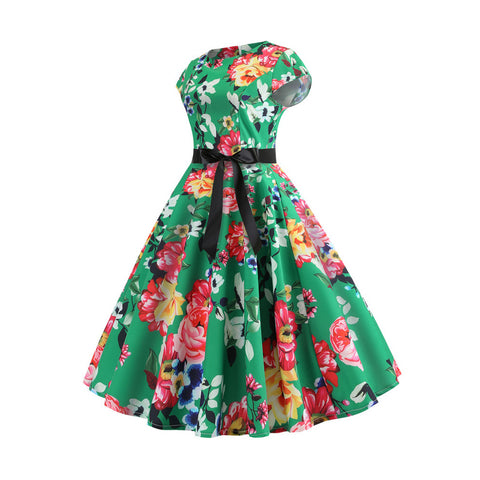Image of 1950's Floral  Prom Party Cocktail Dress - Itopfox