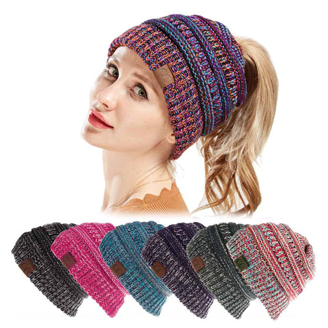 Image of Cable Knit Confetti Chunky Beanie Hat (With CC Label) - Itopfox