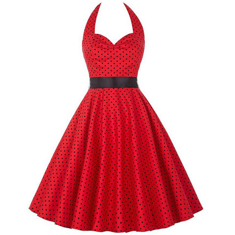 Image of 1950's Audrey Hepburn Vintage Halter Dress - Itopfox