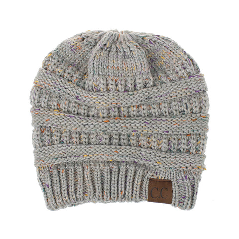 Image of Confetti Ponytail Knit Beanie (With CC Label) - Itopfox
