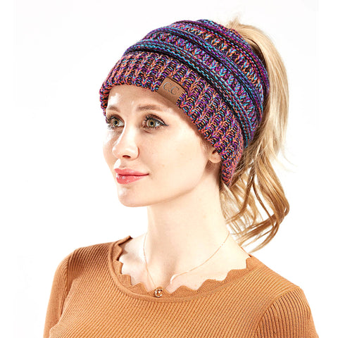Image of Cable Knit Confetti Chunky Beanie Hat (With CC Label) - Itopfox