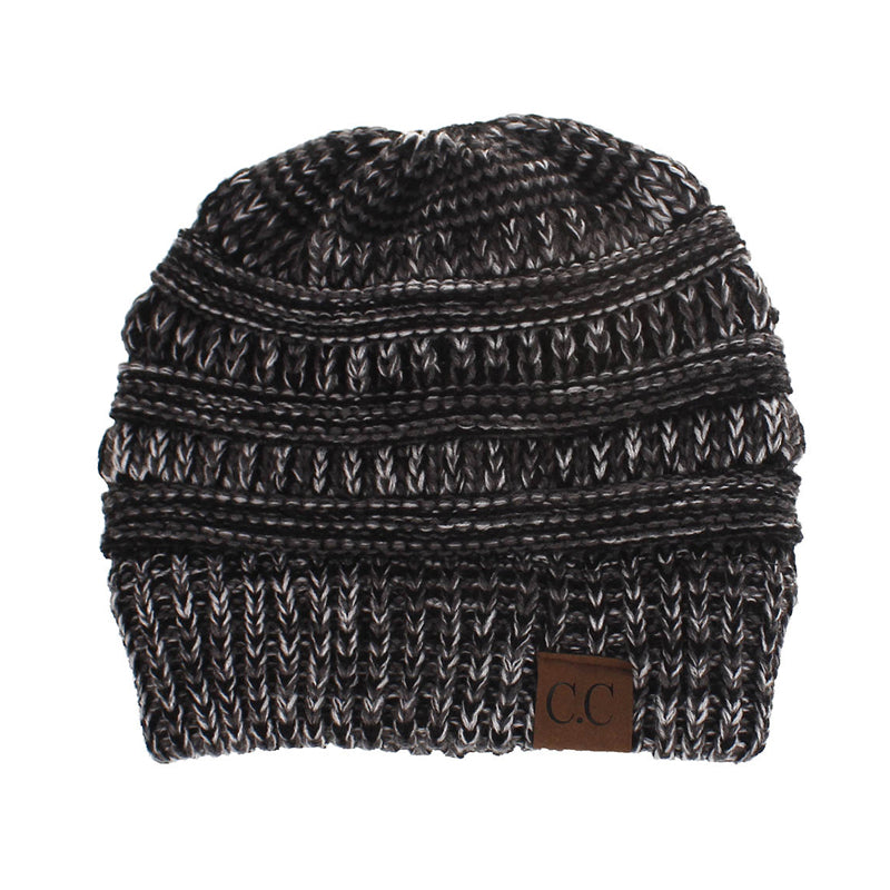 Cable Knit Confetti Chunky Beanie Hat (With CC Label) - Itopfox