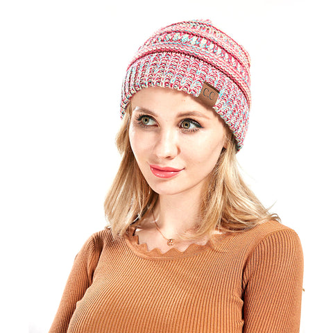 Image of Cable Knit Confetti Chunky Beanie Hat (With CC Label) - Itopfox