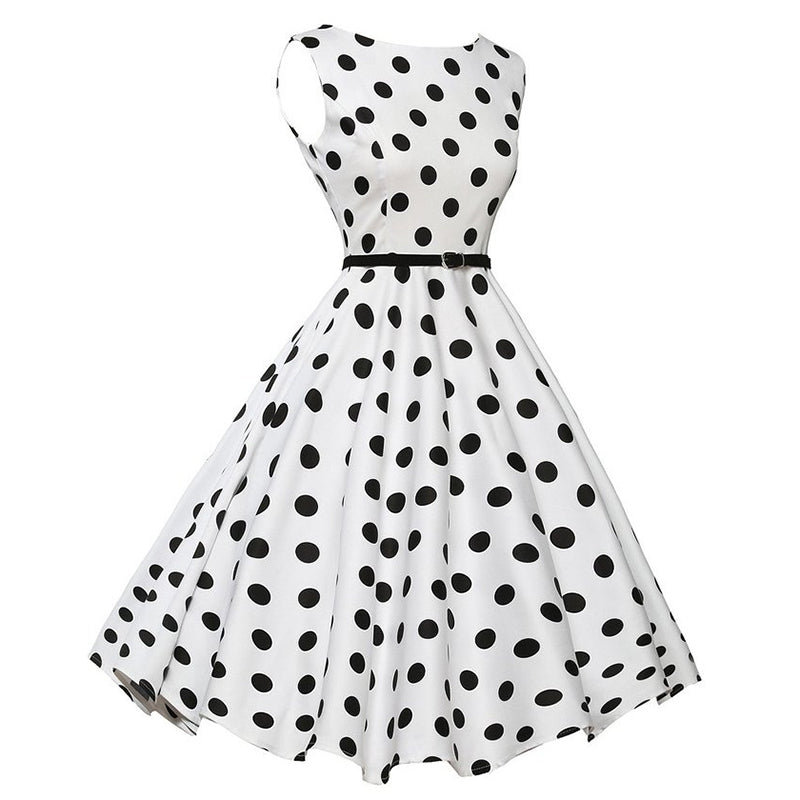 Polka Dots Vintage Tea Party Dress - Itopfox