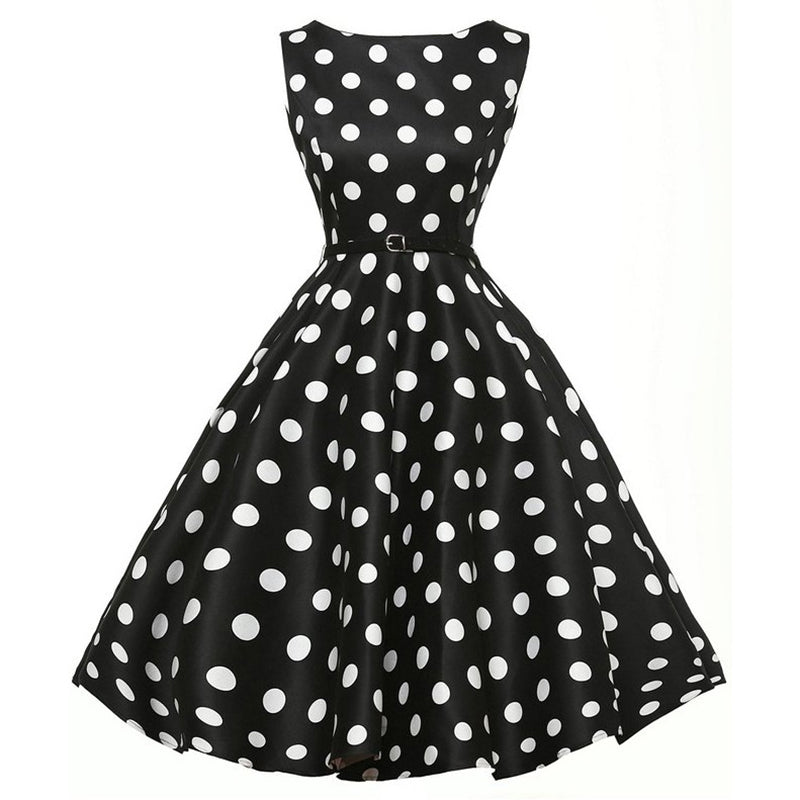 Polka Dots Vintage Tea Party Dress - Itopfox