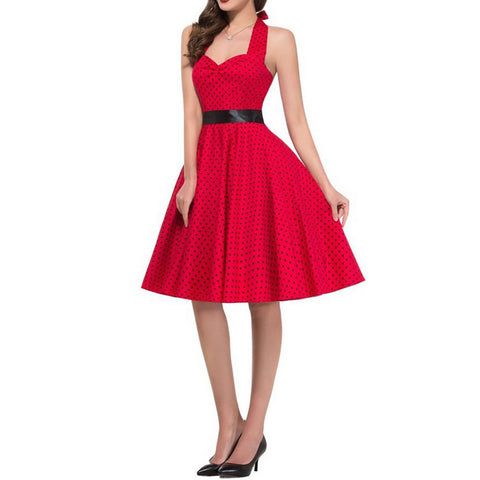 Image of 1950's Audrey Hepburn Vintage Halter Dress - Itopfox