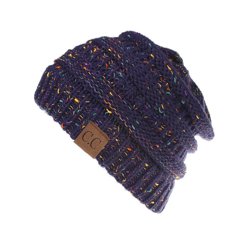 Image of Confetti Ponytail Knit Beanie (With CC Label) - Itopfox