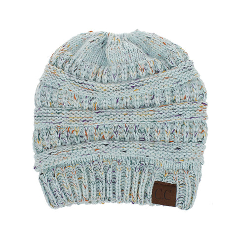Image of Confetti Ponytail Knit Beanie (With CC Label) - Itopfox