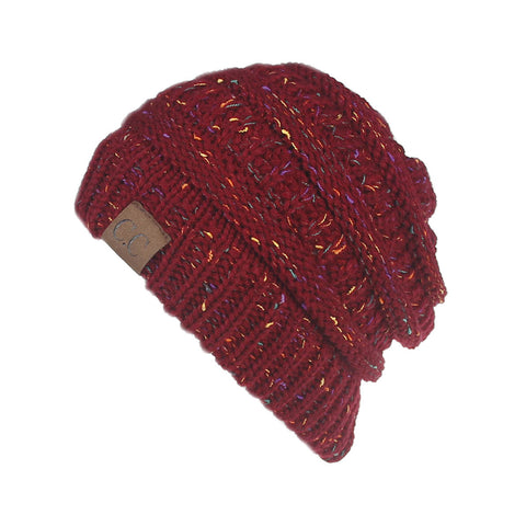 Image of Confetti Ponytail Knit Beanie (With CC Label) - Itopfox
