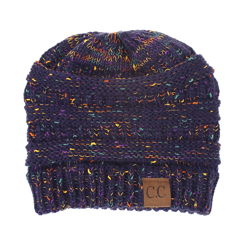 Confetti Ponytail Knit Beanie (With CC Label) - Itopfox