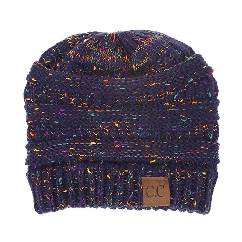Image of Confetti Ponytail Knit Beanie (With CC Label) - Itopfox
