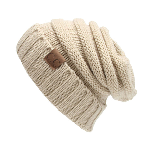 Image of Chunky Knit Beanie Hat (With CC Label) - Itopfox