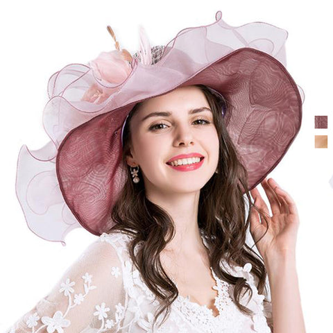 Image of Gauze Kentucky Derby Hat Wedding Fascinator - Itopfox