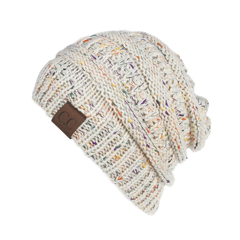 Confetti Ponytail Knit Beanie (With CC Label) - Itopfox
