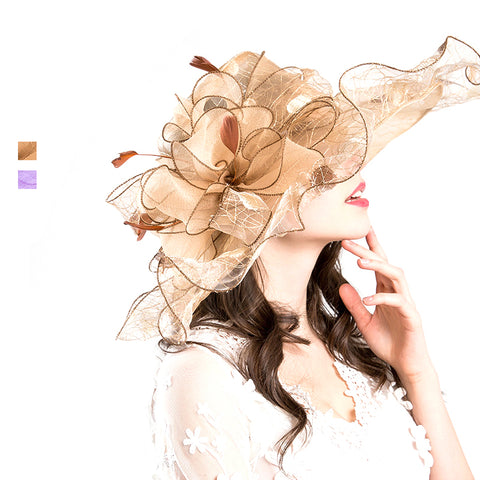 Image of Flower Gauze Kentucky Derby Hat - Itopfox