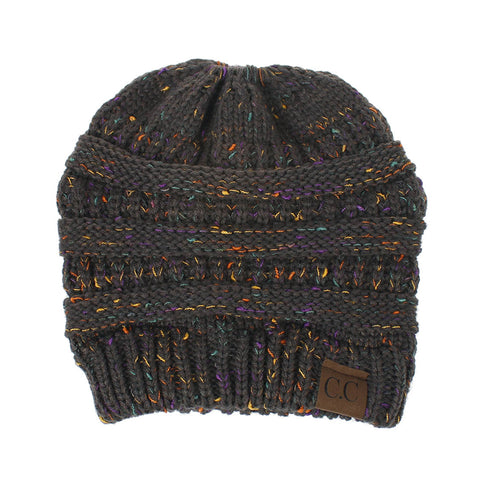 Image of Confetti Ponytail Knit Beanie (With CC Label) - Itopfox