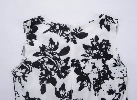 Image of Classic Vintage Floral Hepburn Dress - Itopfox