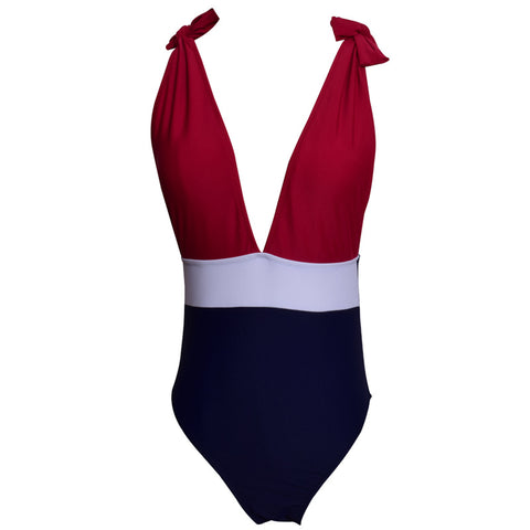 Image of Deep V-Neck One Piece Swimwear - Itopfox