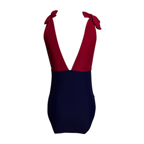Image of Deep V-Neck One Piece Swimwear - Itopfox