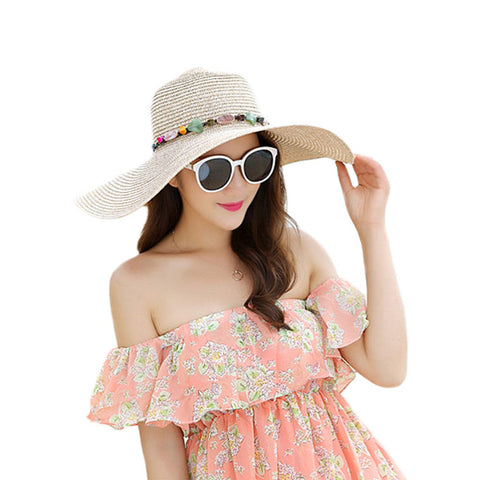 Image of Pearl Wide Brim Floppy Beach Sunhat - Itopfox