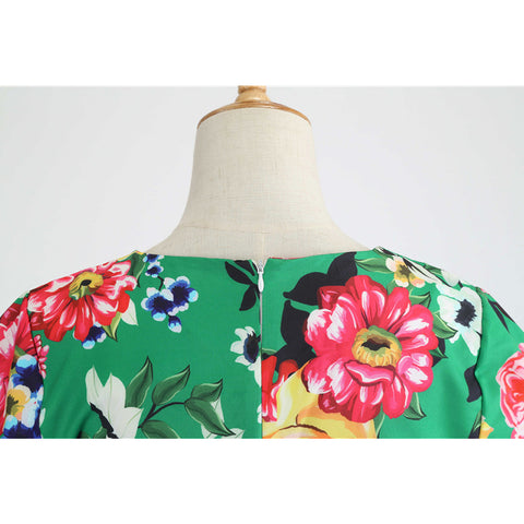 Image of 1950's Floral  Prom Party Cocktail Dress - Itopfox
