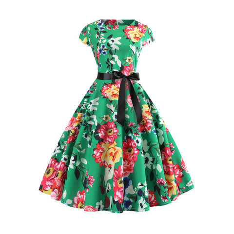 Image of 1950's Floral  Prom Party Cocktail Dress - Itopfox