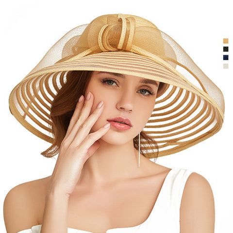 Image of Wide Brim Cloche Sun Hat - Itopfox