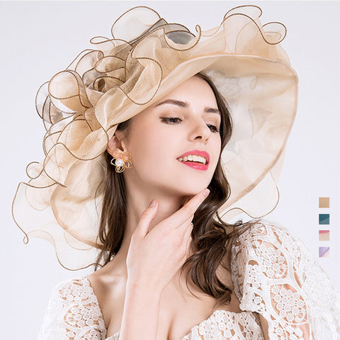 Image of Floppy Organza Church Derby Hat - Itopfox