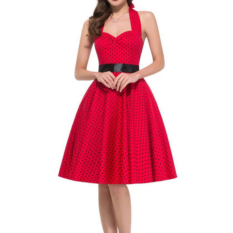 Image of 1950's Audrey Hepburn Vintage Halter Dress - Itopfox
