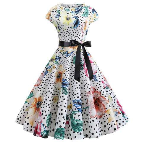 Image of 1950's Bowknot Vintage Cocktail Party Dress - Itopfox