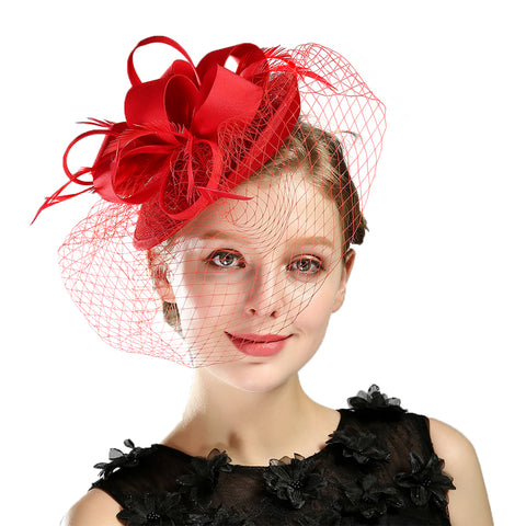 Image of Cocktail Veil Fascinators Pill Hat - Itopfox