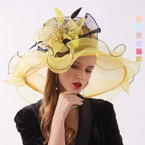 2-In-1 Fascinator Gauze Church Hat - Itopfox