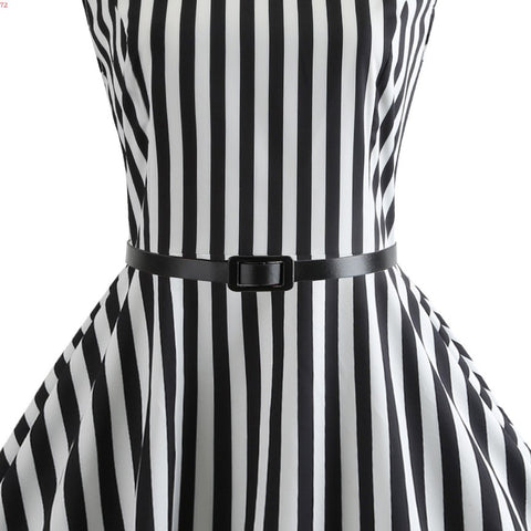 Image of Vertical Stripe 50s Vintage Dress - Itopfox