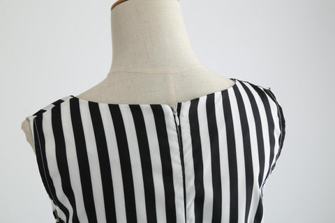 Image of Vertical Stripe 50s Vintage Dress - Itopfox