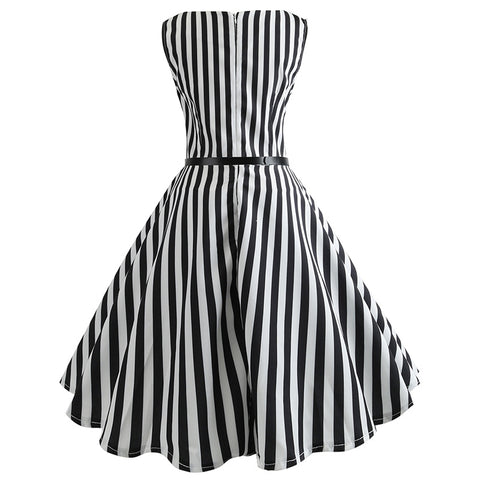 Image of Vertical Stripe 50s Vintage Dress - Itopfox