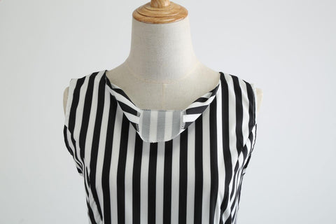 Image of Vertical Stripe 50s Vintage Dress - Itopfox